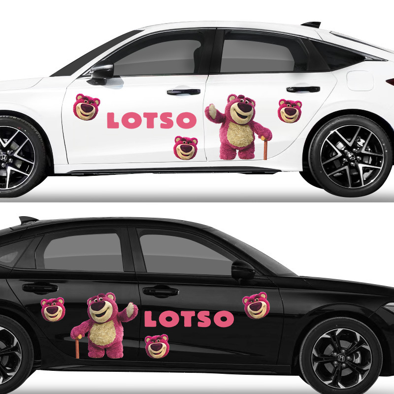 Αυτοκόλλητο Strawberry Bear Cartoon Cute Cartoon Body Latte Scratch Car Scratch που καλύπτει Αυτοκόλλητο Strawberry Bear Car Διακοσμητικό αυτοκόλλητο