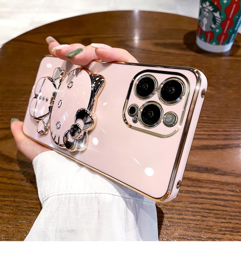 Κατάλληλο για θήκη κινητού iPhone15, θήκη γάτας με ηλεκτρολύτη, καθρέφτη μακιγιάζ, Apple 14Promax