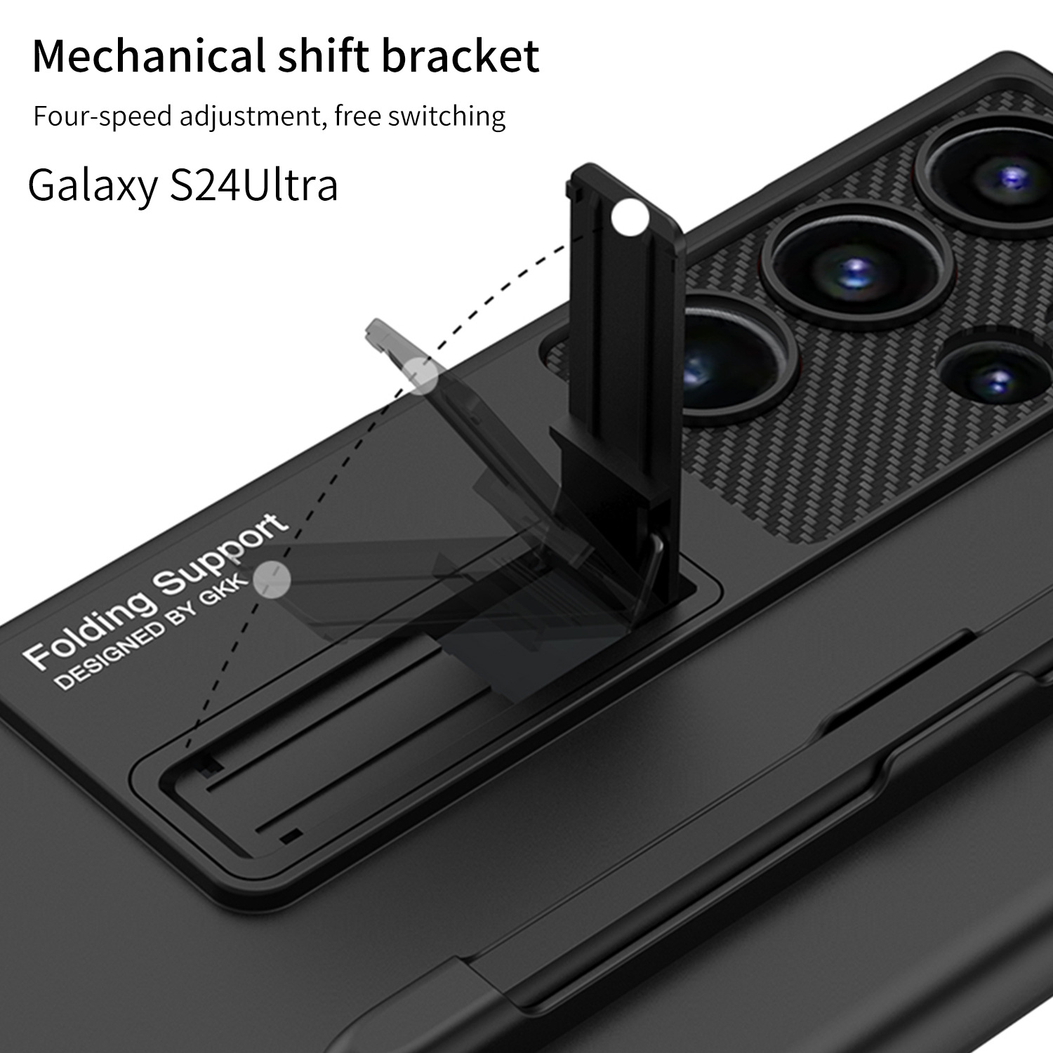 Mroźny niewidoczny uchwyt ochronny na telefon z etui na długopis i rysikiem do Samsung Galaxy S24 S23 Ultra Plus