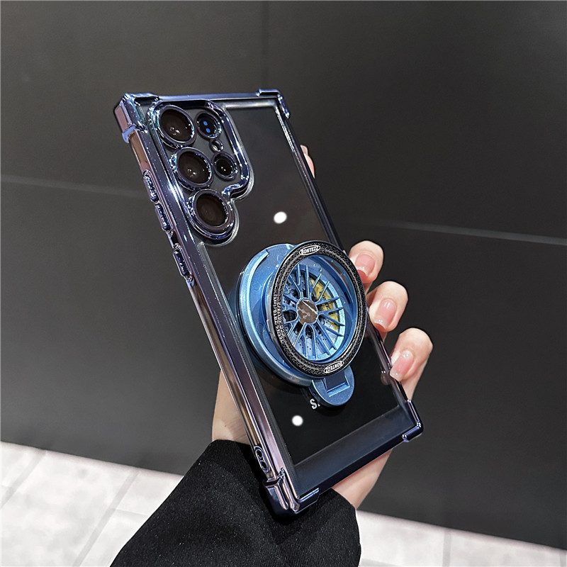 Samsung Galaxy Galwanizowane Czterokątne Obrotowe Etui na Telefon z Żyroskopem Anty-upadkowym Z Magnetycznym Uchwytem