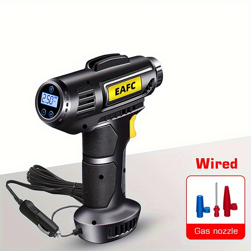 Compressor de ar portátil: bomba infladora de pneus de carro sem fio de 150 PSI com manômetro e luz - perfeita para carros, motocicletas e bicicletas!