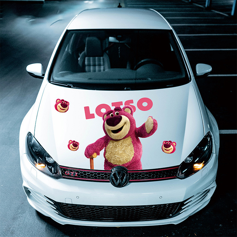 Αυτοκόλλητο Strawberry Bear Cartoon Cute Cartoon Body Latte Scratch Car Scratch που καλύπτει Αυτοκόλλητο Strawberry Bear Car Διακοσμητικό αυτοκόλλητο