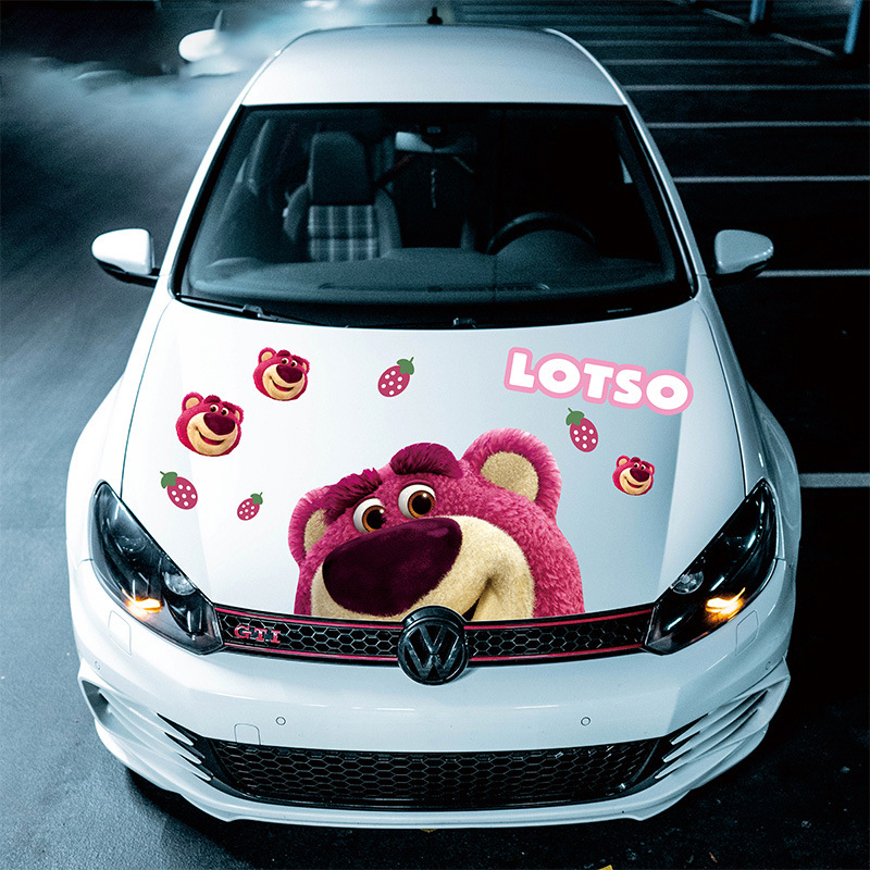 Αυτοκόλλητο Strawberry Bear Cartoon Cute Cartoon Body Latte Scratch Car Scratch που καλύπτει Αυτοκόλλητο Strawberry Bear Car Διακοσμητικό αυτοκόλλητο