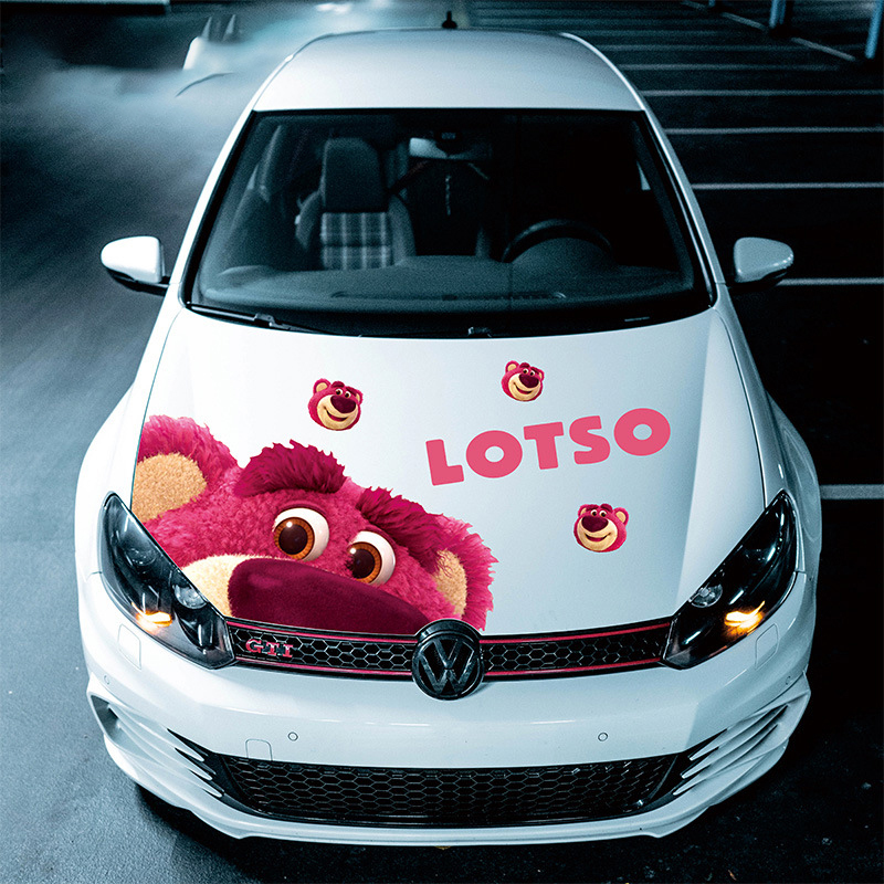 Αυτοκόλλητο Strawberry Bear Cartoon Cute Cartoon Body Latte Scratch Car Scratch που καλύπτει Αυτοκόλλητο Strawberry Bear Car Διακοσμητικό αυτοκόλλητο