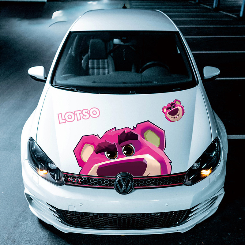 Αυτοκόλλητο Strawberry Bear Cartoon Cute Cartoon Body Latte Scratch Car Scratch που καλύπτει Αυτοκόλλητο Strawberry Bear Car Διακοσμητικό αυτοκόλλητο