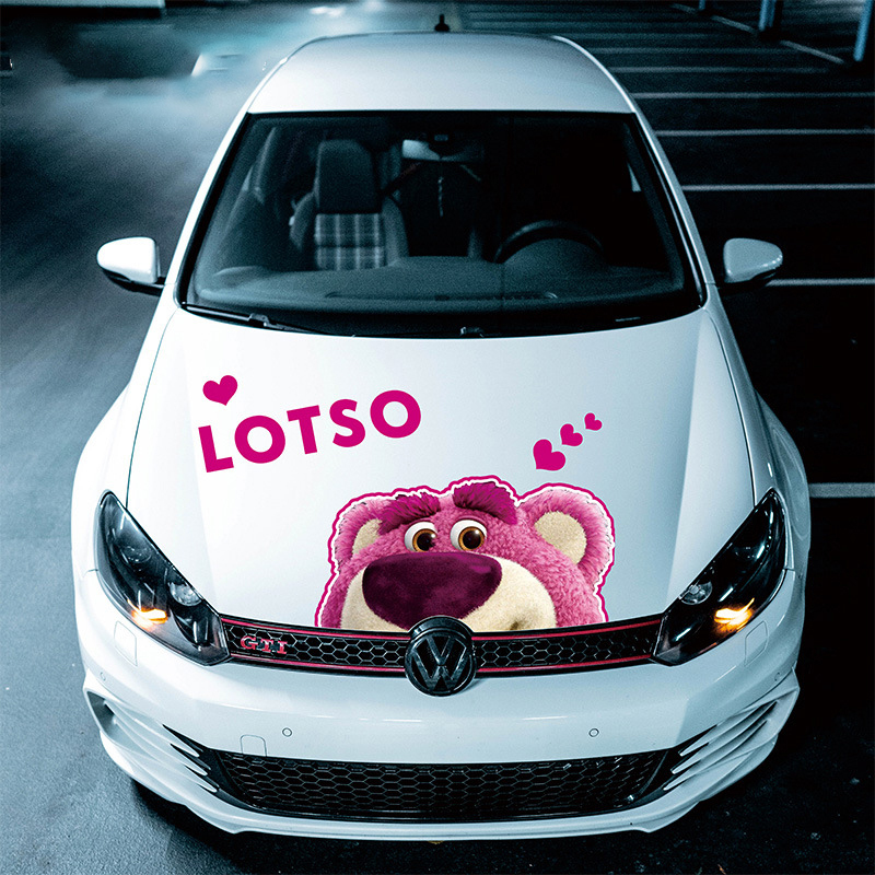 Αυτοκόλλητο Strawberry Bear Cartoon Cute Cartoon Body Latte Scratch Car Scratch που καλύπτει Αυτοκόλλητο Strawberry Bear Car Διακοσμητικό αυτοκόλλητο