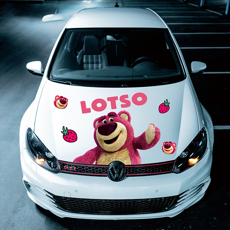 Αυτοκόλλητο Strawberry Bear Cartoon Cute Cartoon Body Latte Scratch Car Scratch που καλύπτει Αυτοκόλλητο Strawberry Bear Car Διακοσμητικό αυτοκόλλητο