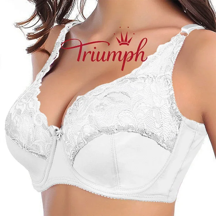 Triumph - Σέξι Triumph Ultra Thin Sheer Hollow Out Lace Push Up Bra 【M-6XL】