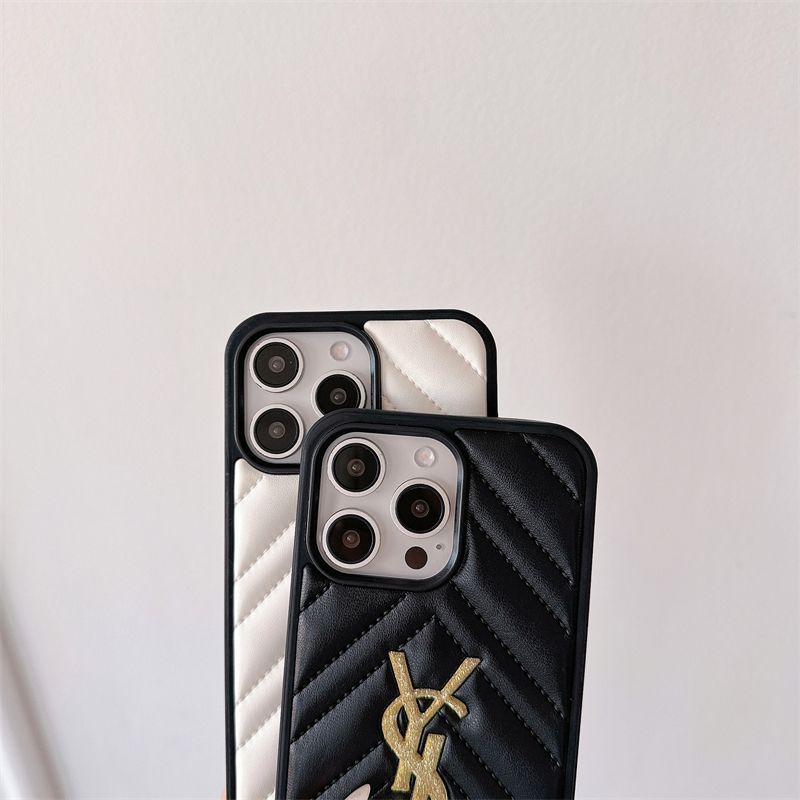 Luksusowa marka YSL brokatowa trójwymiarowa skórzana obudowa iPhone16 Apple 14proma damska 15/13/12 etui na telefon komórkowy