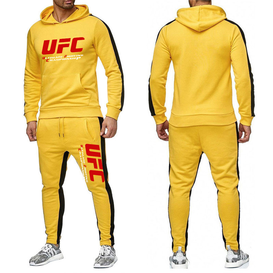 Ευρωπαϊκό και αμερικανικό casual hoodie MMA αθλητικό πουλόβερ UFC δύο τεμαχίων ανδρικό και γυναικείο φθινόπωρο και χειμώνα πουλόβερ φλις πουλόβερ παντελόνι ανδρικό κοστούμι