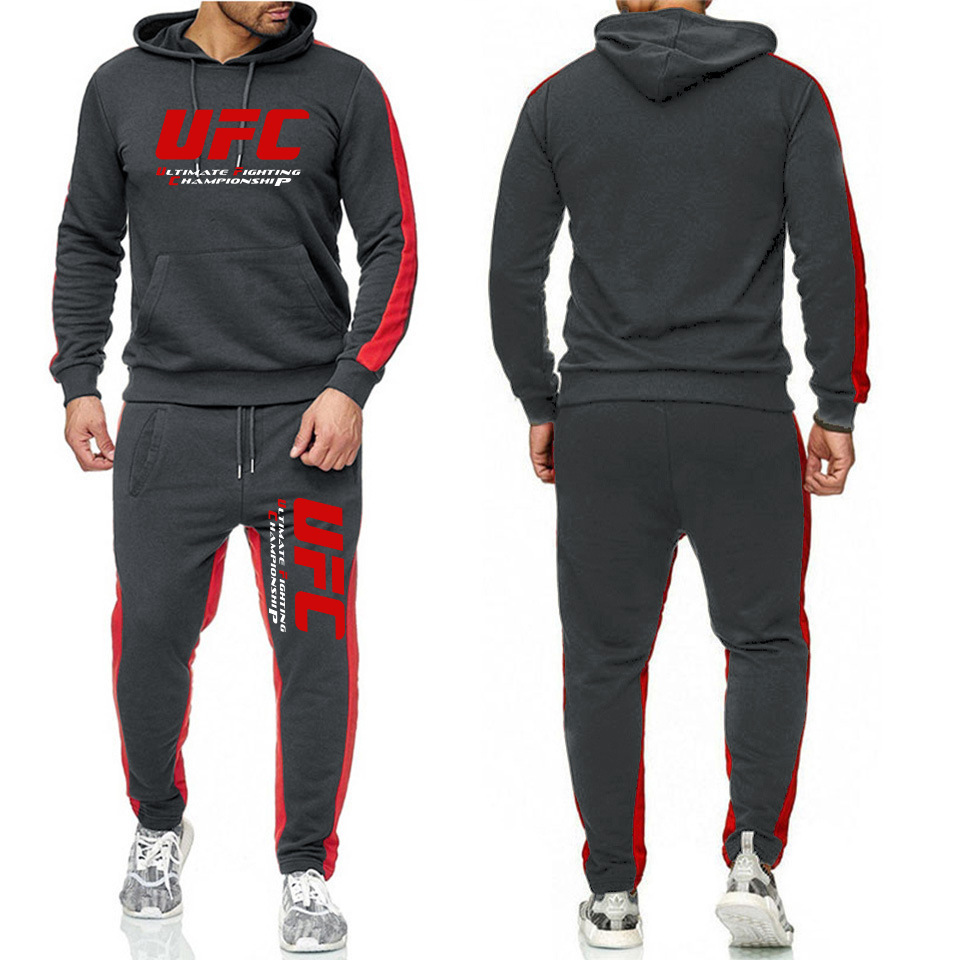 Ευρωπαϊκό και αμερικανικό casual hoodie MMA αθλητικό πουλόβερ UFC δύο τεμαχίων ανδρικό και γυναικείο φθινόπωρο και χειμώνα πουλόβερ φλις πουλόβερ παντελόνι ανδρικό κοστούμι