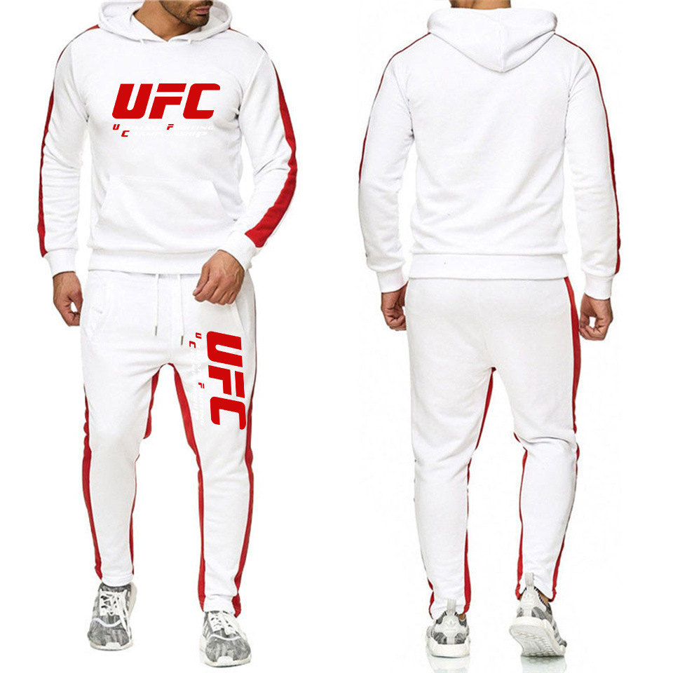 Ευρωπαϊκό και αμερικανικό casual hoodie MMA αθλητικό πουλόβερ UFC δύο τεμαχίων ανδρικό και γυναικείο φθινόπωρο και χειμώνα πουλόβερ φλις πουλόβερ παντελόνι ανδρικό κοστούμι