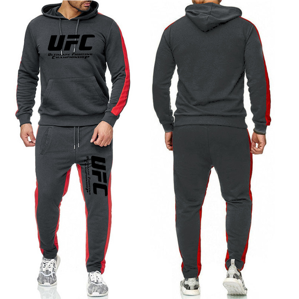 Ευρωπαϊκό και αμερικανικό casual hoodie MMA αθλητικό πουλόβερ UFC δύο τεμαχίων ανδρικό και γυναικείο φθινόπωρο και χειμώνα πουλόβερ φλις πουλόβερ παντελόνι ανδρικό κοστούμι