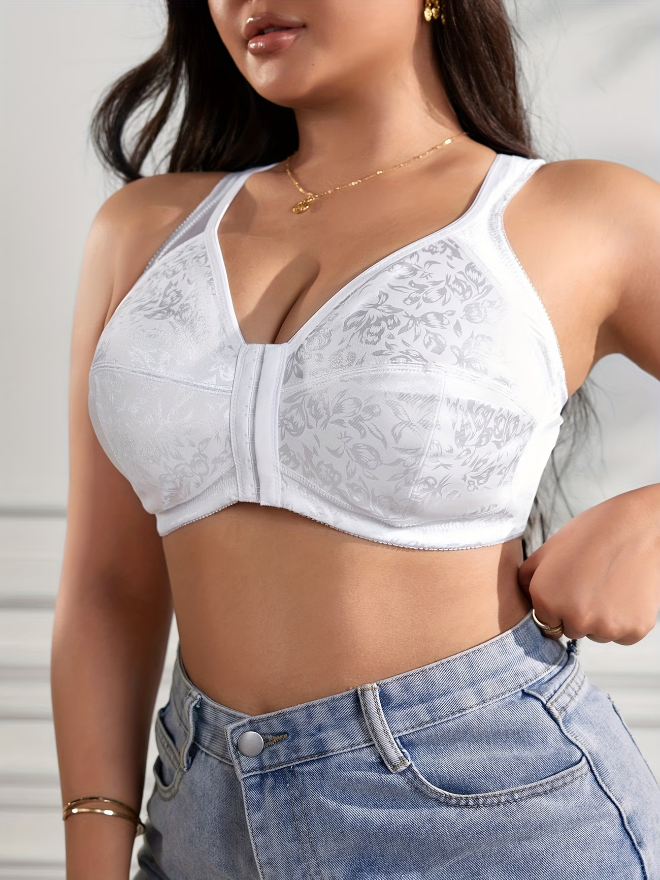 Triumph® 4 részes szett 🤍 Plus Size elöl nyitható, teljes kosaras, merevítő nélküli melltartó