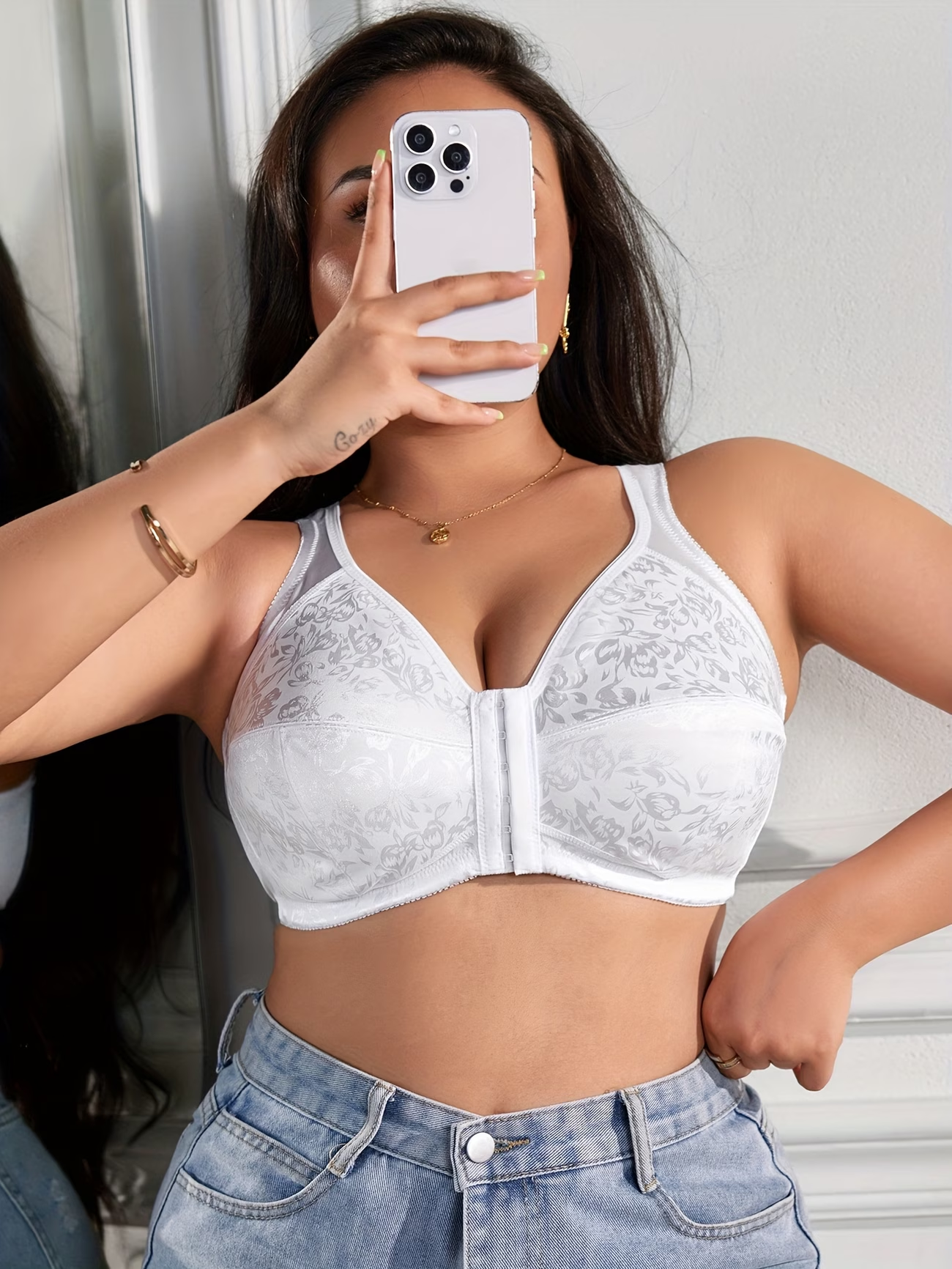 Triumph® 4 részes szett 🤍 Plus Size elöl nyitható, teljes kosaras, merevítő nélküli melltartó