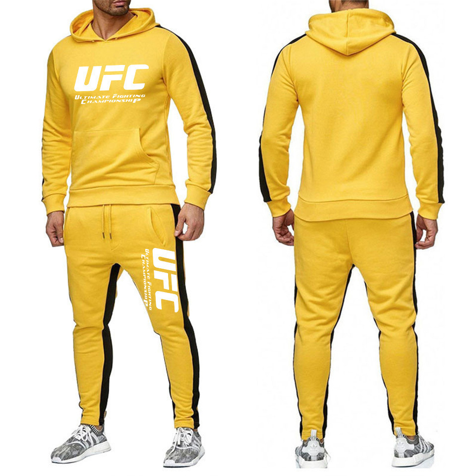 Ευρωπαϊκό και αμερικανικό casual hoodie MMA αθλητικό πουλόβερ UFC δύο τεμαχίων ανδρικό και γυναικείο φθινόπωρο και χειμώνα πουλόβερ φλις πουλόβερ παντελόνι ανδρικό κοστούμι