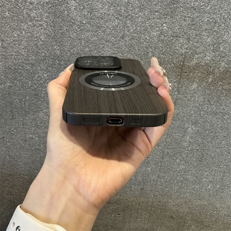 Μαγνητική θήκη τηλεφώνου Apple υψηλής ποιότητας από μασίφ ξύλο και στήριγμα φιλμ φακού, ολοκληρωμένη προστασία, μοντέρνα και μοντέρνα