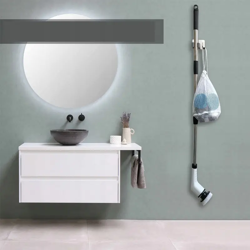 9 az 1-ben kef&eacute;s vezet&eacute;k n&eacute;lk&uuml;li elektromos centrifuga s&uacute;rol&oacute;g&eacute;p 9 cser&eacute;lhető kefefejjel &aacute;ll&iacute;that&oacute; hosszabb&iacute;t&oacute; foganty&uacute;val ide&aacute;lis f&uuml;rdőszoba konyh&aacute;hoz aut&oacute; csempe fal padl&oacute; k&aacute;d habarcs tiszt&iacute;t&aacute;s zuhany s&uacute;rol&oacute; r&eacute;szletek 2