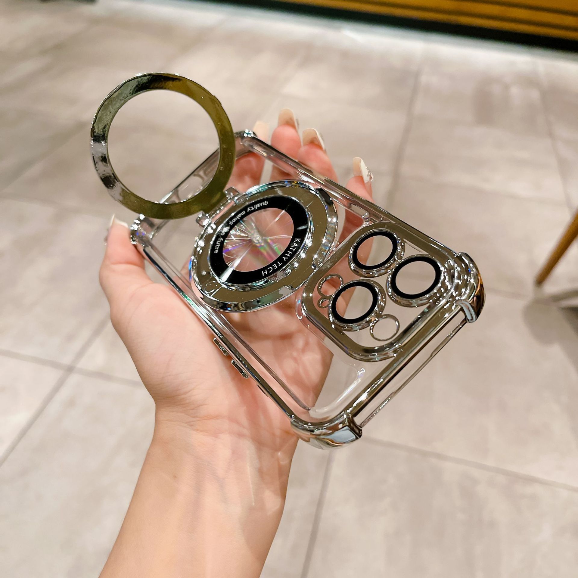 Πολυτελής επιμεταλλωμένη μαγνητική θήκη τηλεφώνου, κατάλληλη για όλες τις σειρές iPhone, με φιλμ φακού HD προσαρτημένη στη θήκη!