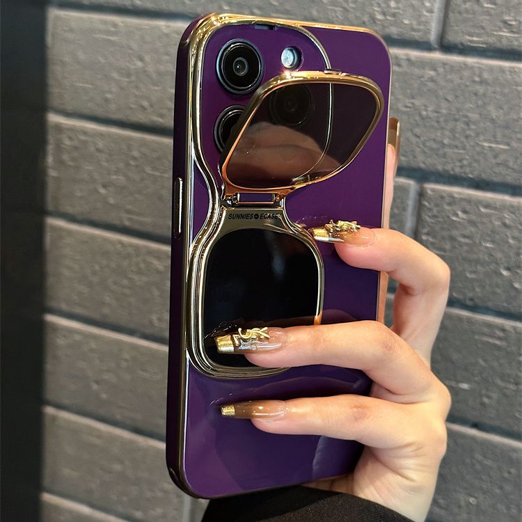 Apple high-end sunglasses holder electroplated mobile phone case, super fashionable new product