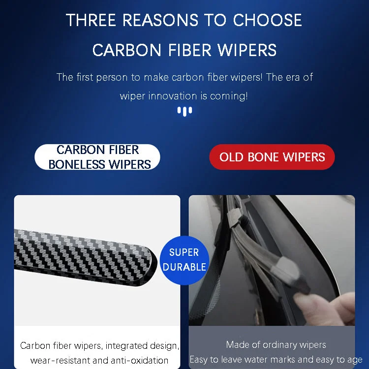 Carbon Fiber Boneless Silent Windshield Wipers �C Make your driving stylish, quiet and clear!