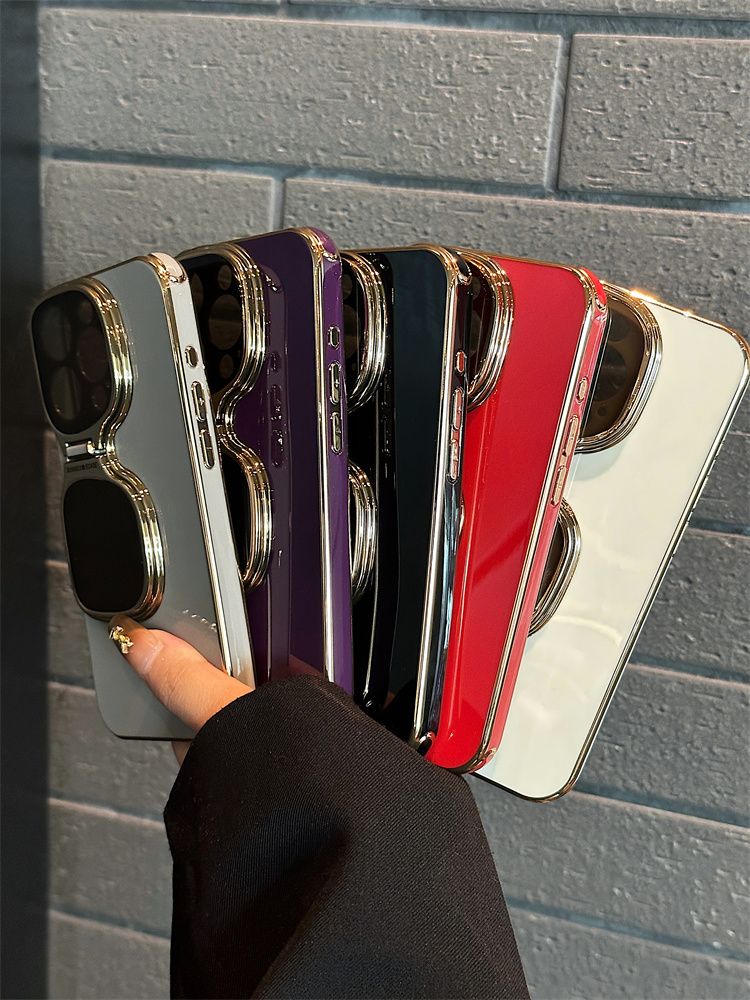 Apple high-end sunglasses holder electroplated mobile phone case, super fashionable new product