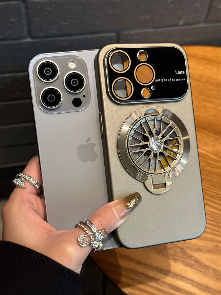 Rotating gyro decompression magnetic holder Apple phone case, high-end, all-inclusive anti-fall