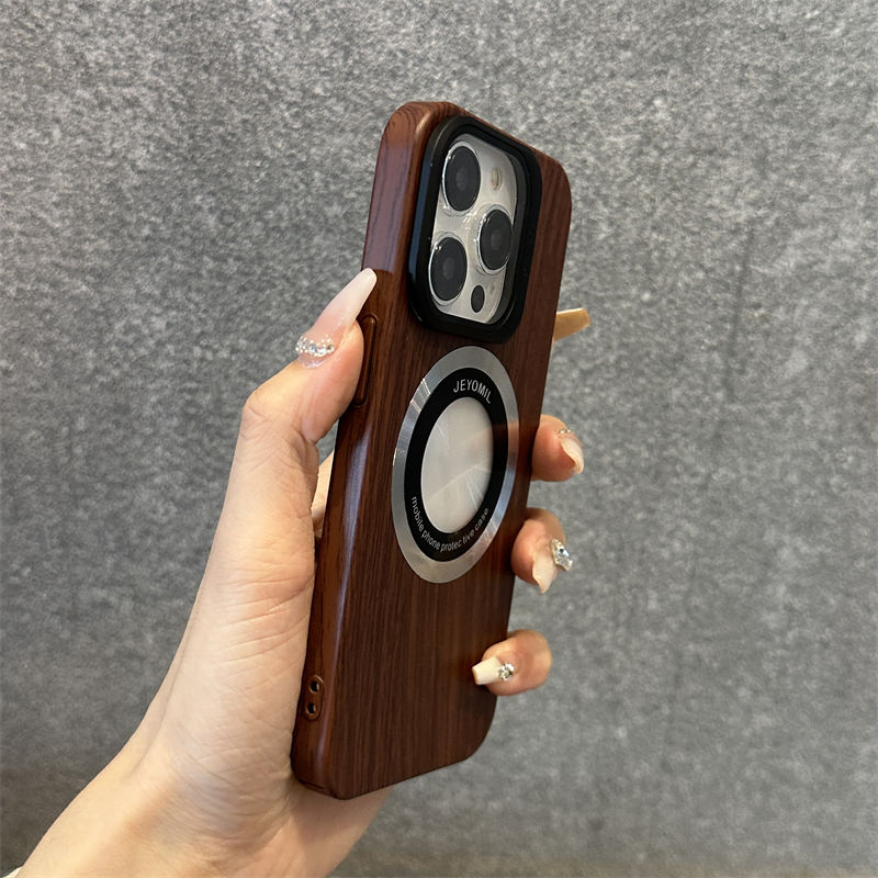 Μαγνητική θήκη τηλεφώνου Apple υψηλής ποιότητας από μασίφ ξύλο και στήριγμα φιλμ φακού, ολοκληρωμένη προστασία, μοντέρνα και μοντέρνα