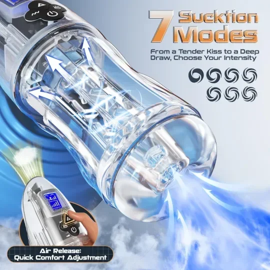 🌸😍 Το πιο δημοφιλές νέο αυνανιστήριο του 2025 🚀 – 💋 Πλήρως διαφανές ανδρικό αυνανιστήριο με δόνηση, πιπίλα και βογκητό 🎁