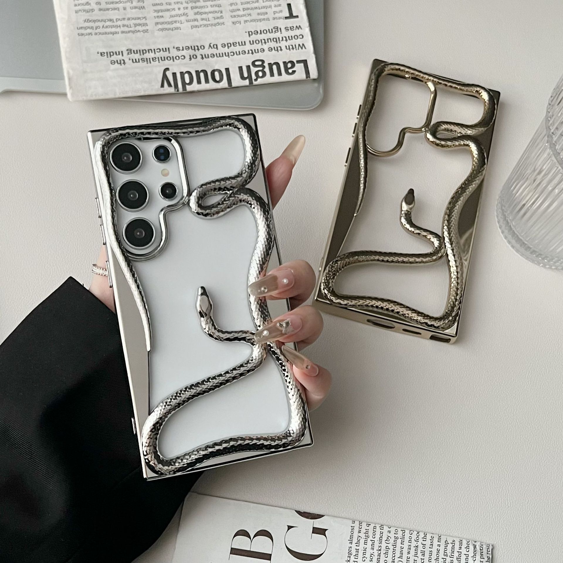 Zupe?nie nowy projekt odpowiedni do Samsung S25/S24/S23/S22Ultra pusty w?? galwanizowany futera? na telefon kom��rkowy Bulgari