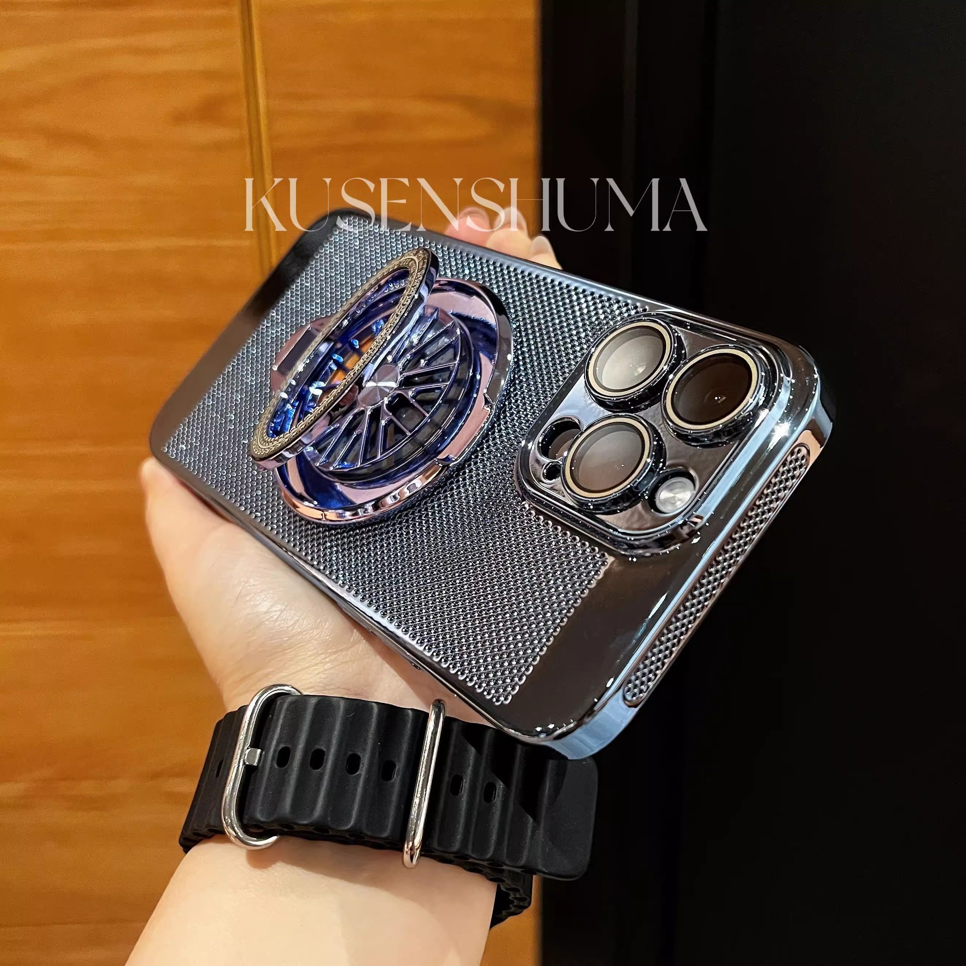 Galwanizowana obudowa o strukturze plastra miodu na iPhone'a, uchwyt ?yroskopu, wszechstronna ochrona