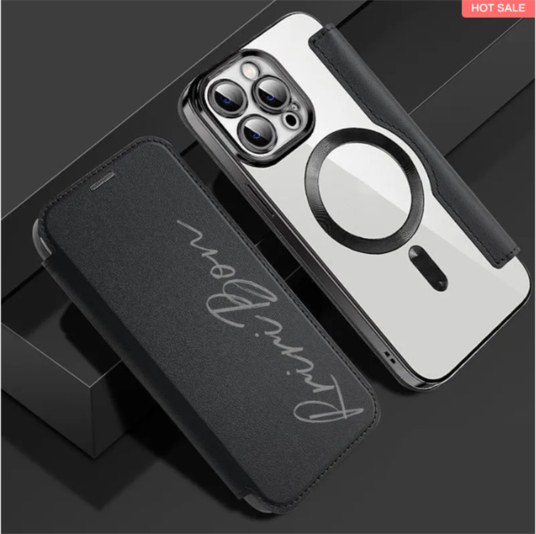 ??Aplicabil pentru telefoanele Samsung ?i Apple??Hus? pentru telefon din piele natural?