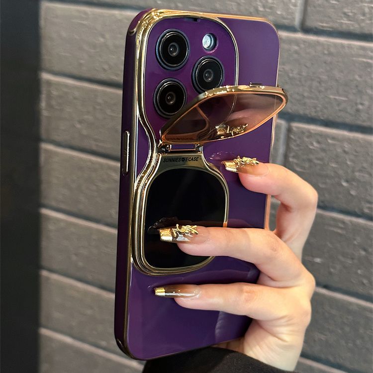Apple high-end sunglasses holder electroplated mobile phone case, super fashionable new product