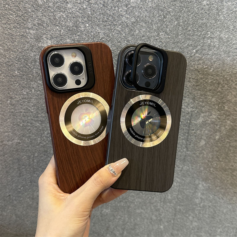 Μαγνητική θήκη τηλεφώνου Apple υψηλής ποιότητας από μασίφ ξύλο και στήριγμα φιλμ φακού, ολοκληρωμένη προστασία, μοντέρνα και μοντέρνα