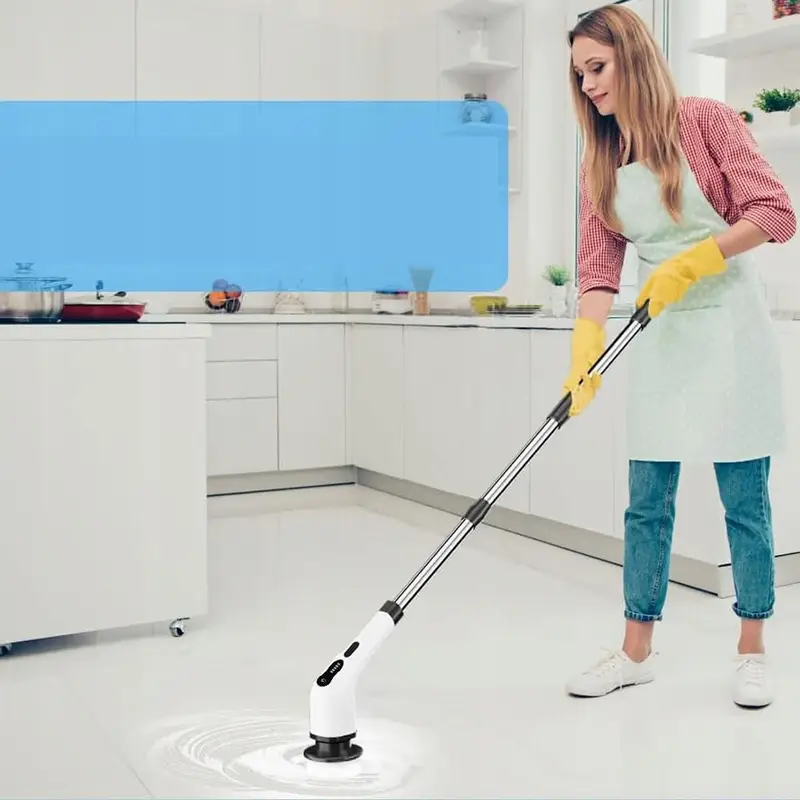 9 az 1-ben kef&eacute;s akkus elektromos centrifug&aacute;l&oacute; s&uacute;rol&oacute;g&eacute;p 9 cser&eacute;lhető kefefejjel &aacute;ll&iacute;that&oacute; hosszabb&iacute;t&oacute; foganty&uacute;val ide&aacute;lis f&uuml;rdőszoba konyha aut&oacute; csempe fal padl&oacute; k&aacute;d fug&aacute;z&oacute; tiszt&iacute;t&oacute; zuhany s&uacute;rol&oacute; r&eacute;szletek 4