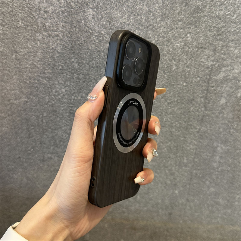 Μαγνητική θήκη τηλεφώνου Apple υψηλής ποιότητας από μασίφ ξύλο και στήριγμα φιλμ φακού, ολοκληρωμένη προστασία, μοντέρνα και μοντέρνα