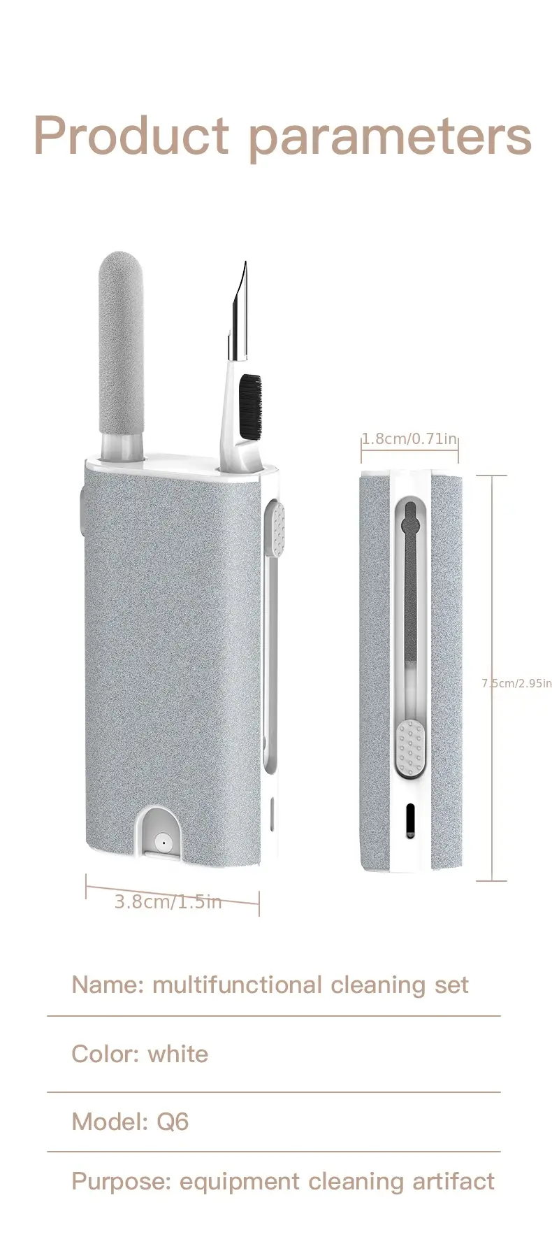 5 In 1 Electronics Headset Cleaning Kit Portable Keyboard Cleaning Brush Set Newly Upgraded Multifunctional Computer Headphone Cleaning Kit