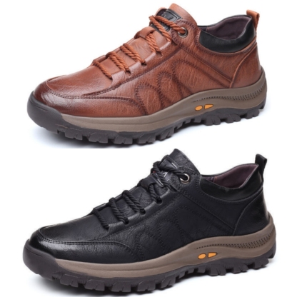 Lässige Outdoor-Wanderschuhe für Herren und rutschfeste, atmungsaktive Lederschuhe