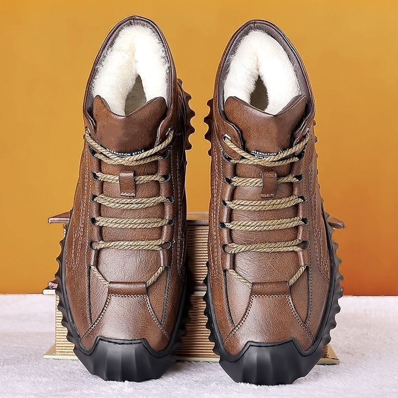 Wasserdichte, Rutschfeste Und Warme Orthopädische Ledersneaker Für Herren