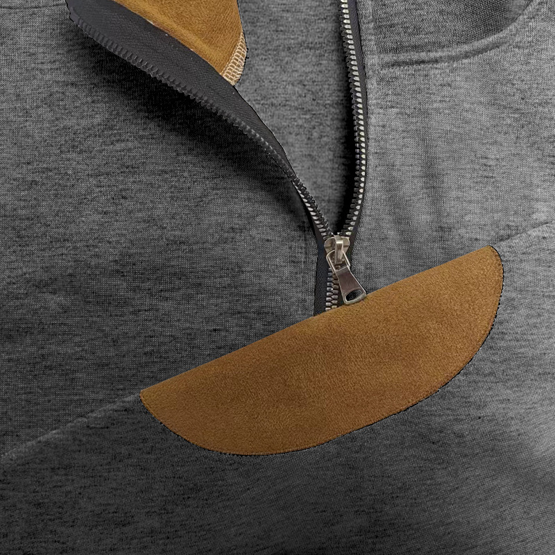 Men's Outdoor Casual Stand Cashmere Button Long Sleeve Sweater