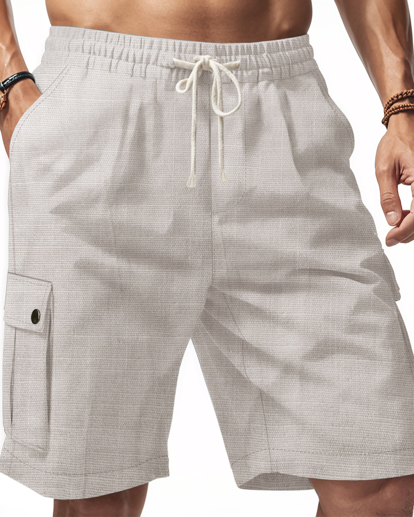 🔥 CLEARANCE SALE 🔥 Men's woolen linen pocket beach shorts