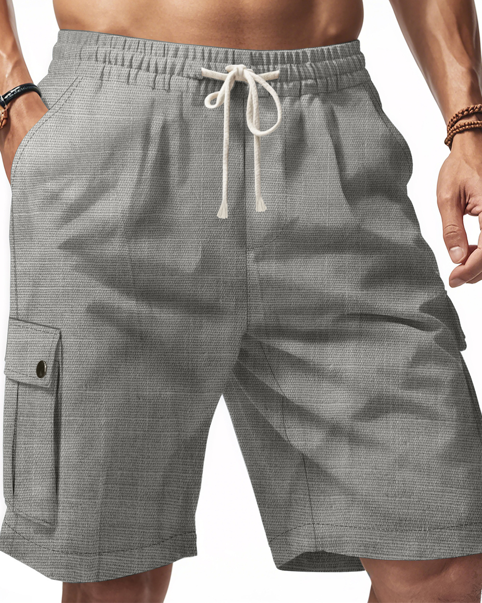 🔥 CLEARANCE SALE 🔥 Men's woolen linen pocket beach shorts