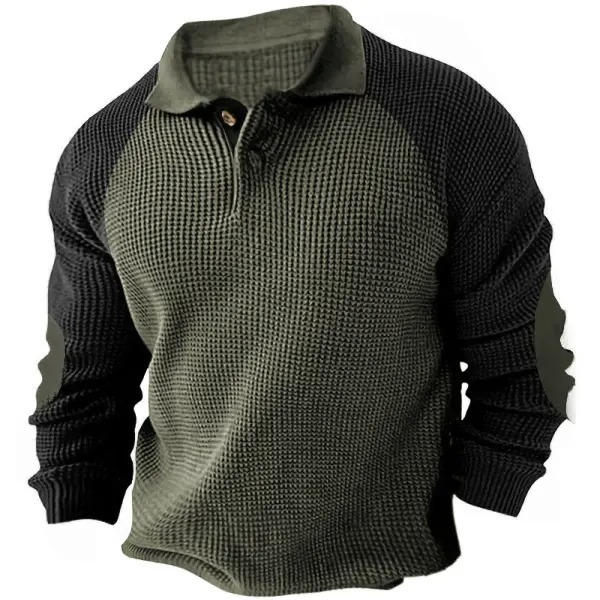 Men's Outdoor Raglan Sleeves Casual Polo Tee