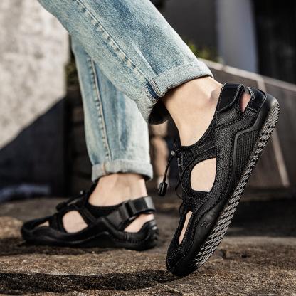 Men's Genuine Leather Non-slip Sandals - Perfect for Outdoor Walking and Hiking