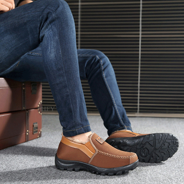 Men's Good arch support Outdoor Warm Lightweight Walking Slip On Sneakers