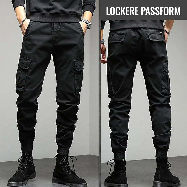 Lässige Herren-Arbeitshose mit mehreren Taschen und weitem Bein