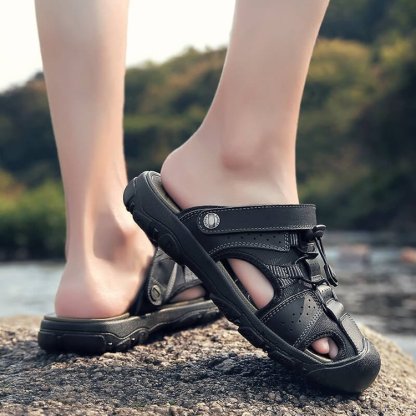 Men's Casual Sandals Leather Outdoor Water Shoe