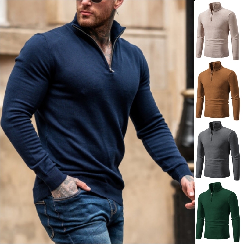 Neues Pulloverhemd mit Kaschmirkragen für Herren