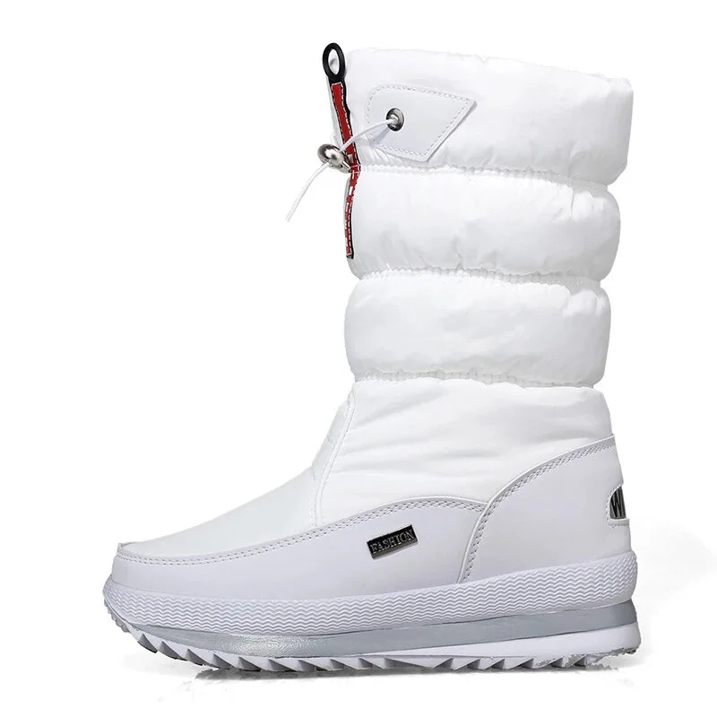 Ideales Geschenk - Hochwertiger, rutschfester und wasserdichter Schneestiefel aus Kunstfell für Damen