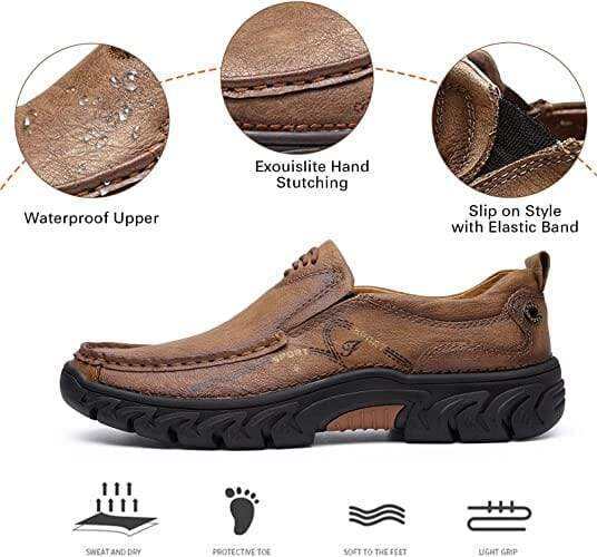 🔥Heißer Verkauf🎁 - 50 % RABATT 🎉 Wasserdichte, rutschfeste, lässige Herren-Loafer aus echtem Leder